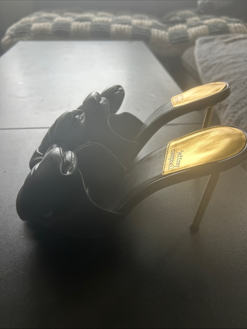Jeffrey Campbell Black Bow Slide Mules - Picture 2 of 4